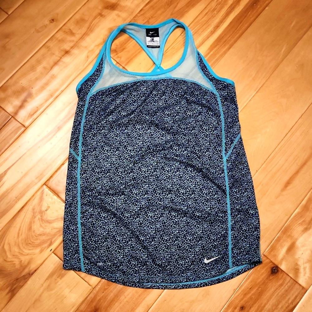 Nike Drifit Black and Teal Racerback Tank